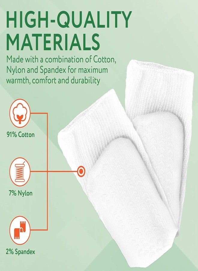 IMPRESA 2 Pairs Extra Wide Socks - White, Calf-High - XXXL - Non-Skid Grip Design & Grip Socks - Stable Cast Cover & Cast Liner - Image 5